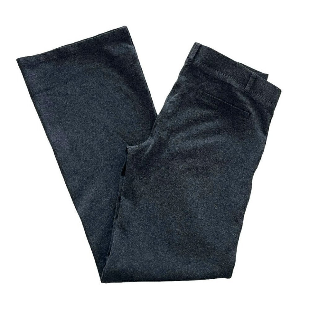 Betabrand Women's Sz Large Charcoal Gray Pull On Wide Leg Knit Yoga Pants W0104